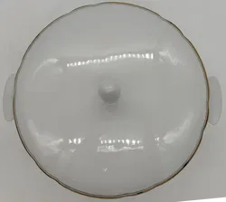 Kamla Porzellan/Keramik Suppenschüssel/Suppenterrine weiß mit Goldrand - Bild 2