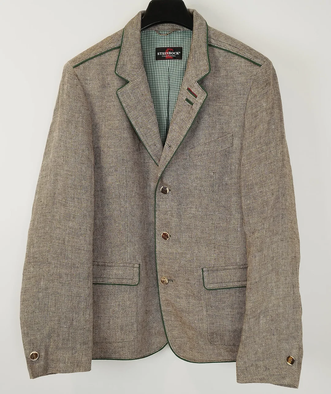 Trachtenjacke von Steinbock Mode Tyrol, Gr. 52, Leine, Beige/Hafer – Bild 3