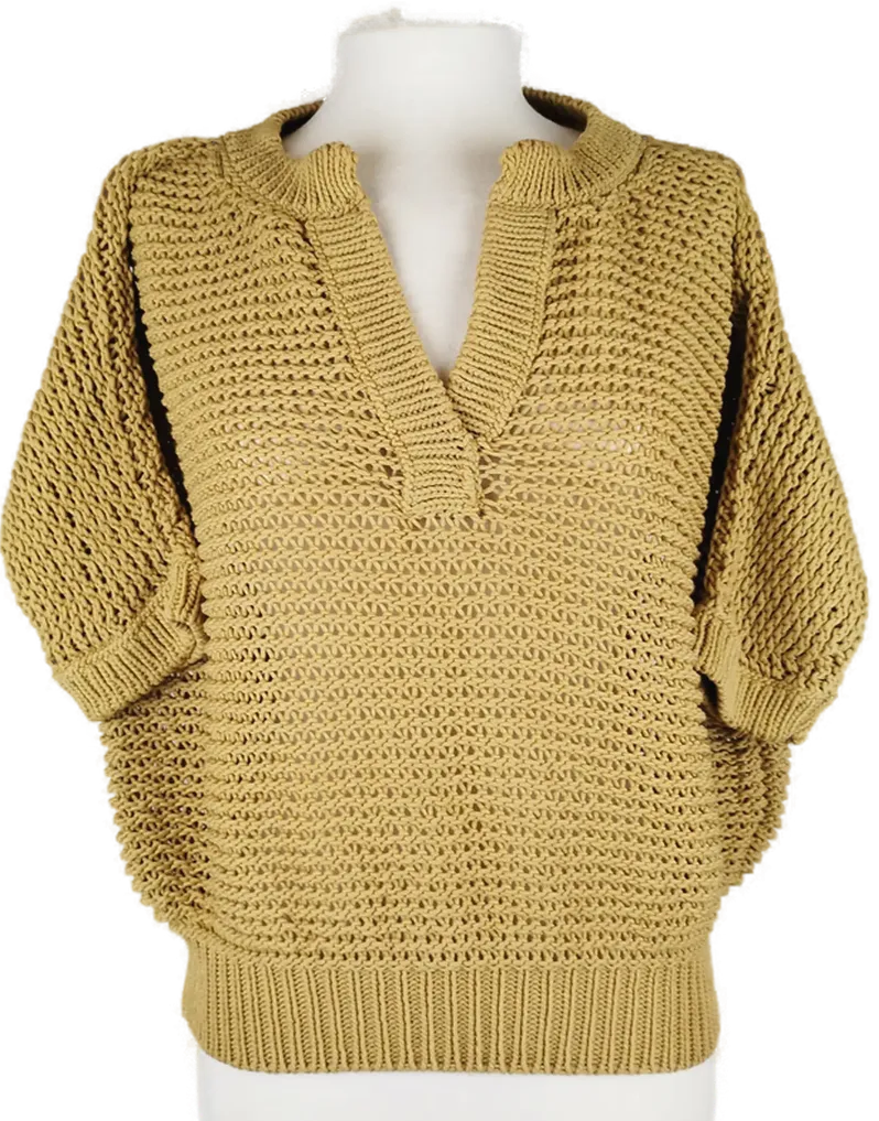Fabiana Filippi Strickpulli senfgelb 70% Baumwolle  - Bild 1
