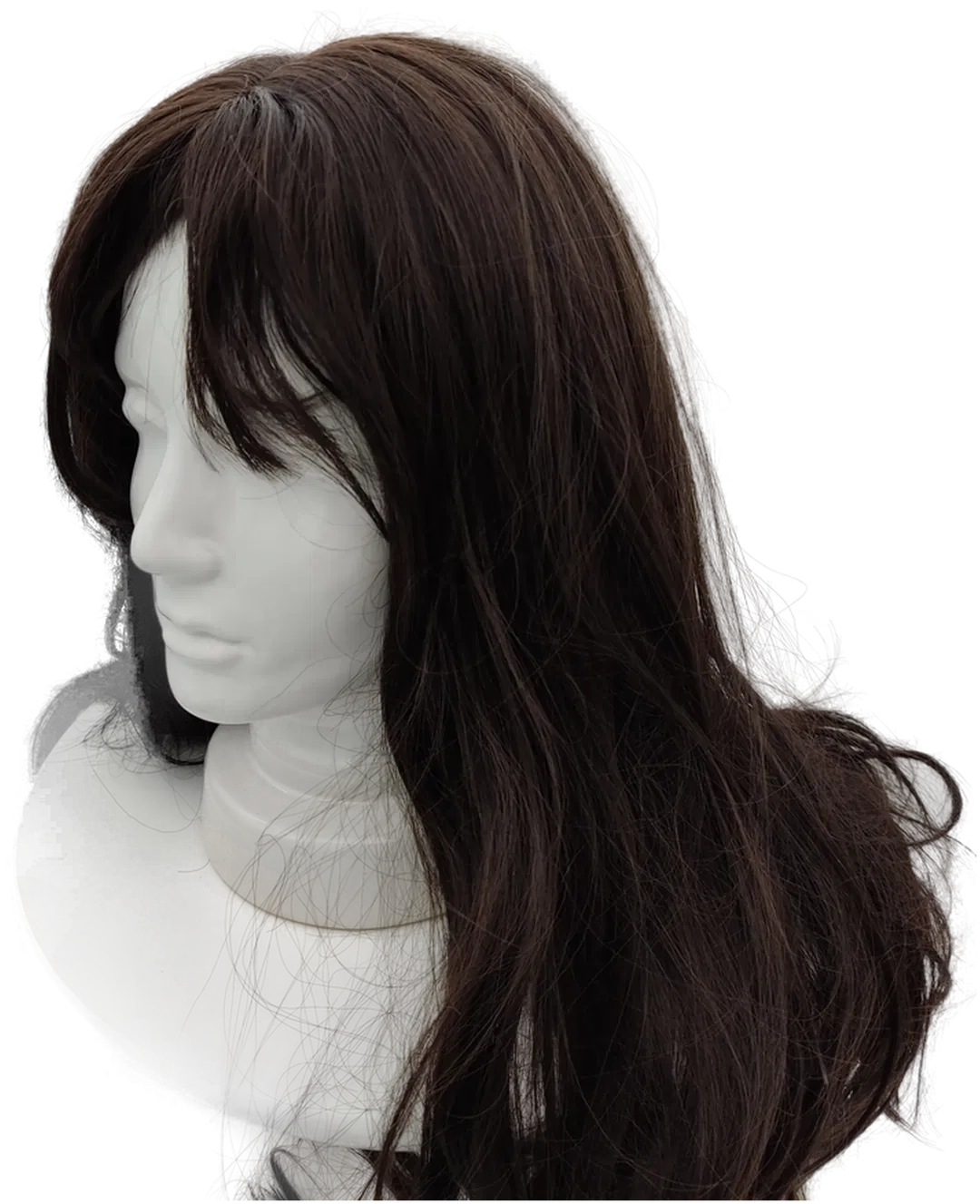 Echthaar Perücke braun, lang, lockig 28 inch - Bild 1