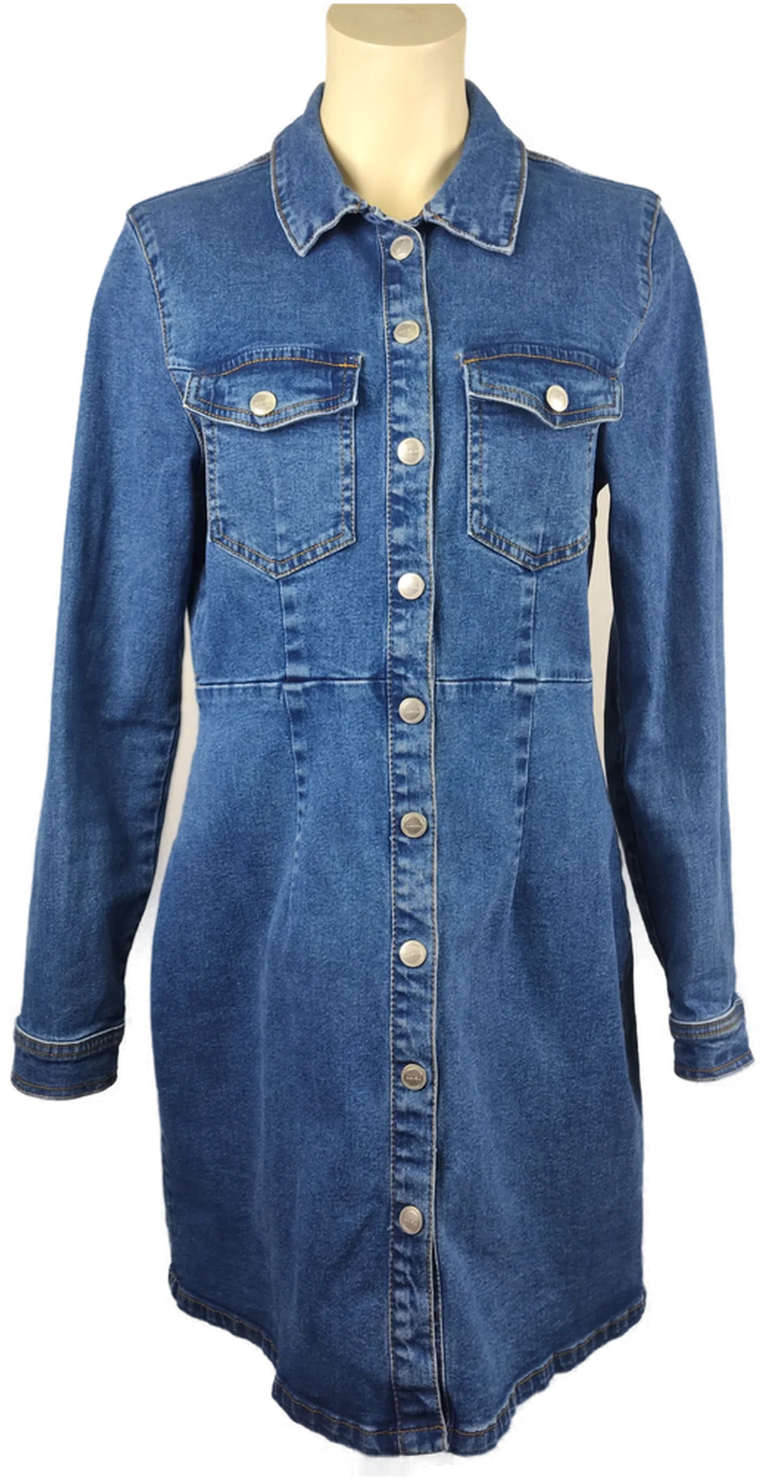 AMISU Jeanskleid Damen Gr. 42 in Blau | Denim-Klassiker – Bild 1