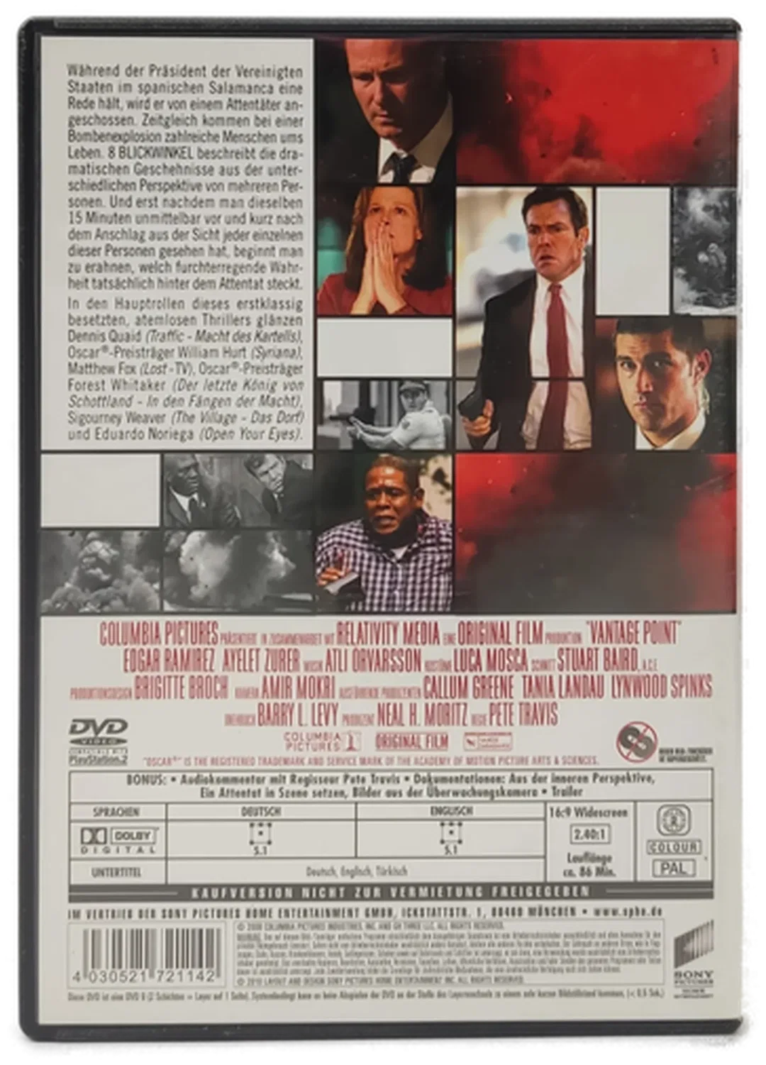 DVD "8 Blickwinkel" mit Dennis Quaid und Matthew Fox – Bild 2
