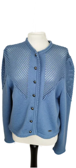 Geyer - Strickjacke hellblau Gr. M /reine Schurwolle /Vintage made in Austria  - Bild 5