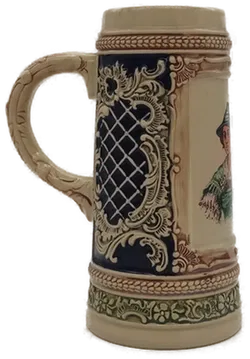 Gerz Bierkrug mit Trachtenmotiv in beige, Höhe 18cm - Bild 2