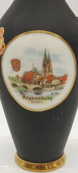 Porzellanvase Regensburg-Motiv | 24K-Gold Einmaliges Andenken - Bild 5