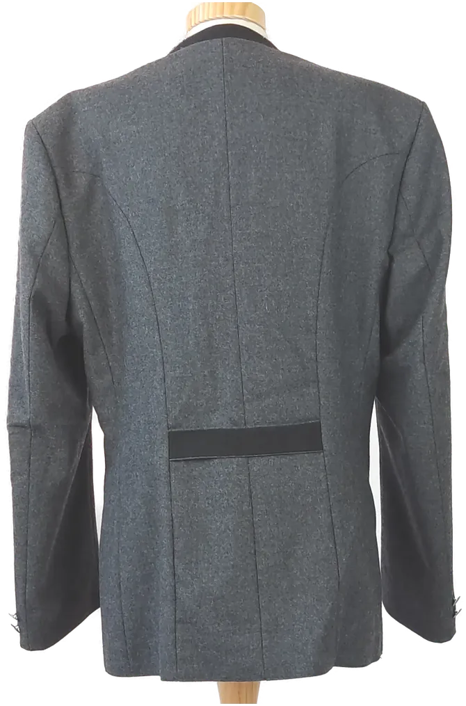 Damentrachtenjacke grau mit besticktem Kragen  – Bild 3