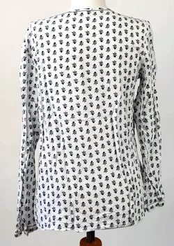 Esprit Damen Oberteil Langarm schwarz-weiß gemustert - Gr. 36 - Bild 2