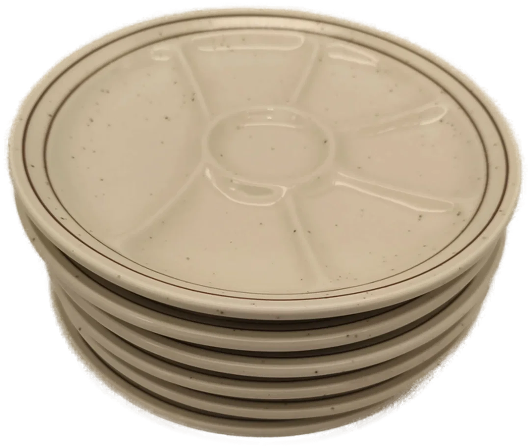 6 Fondueteller, France, Keramik – Bild 5