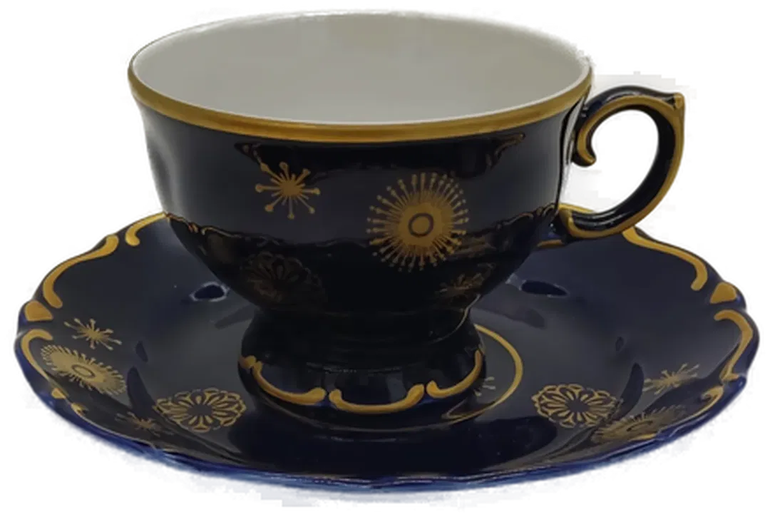 Fine China Lichte Sammeltasse Echt Kobalt 3-tlg. - Bild 1