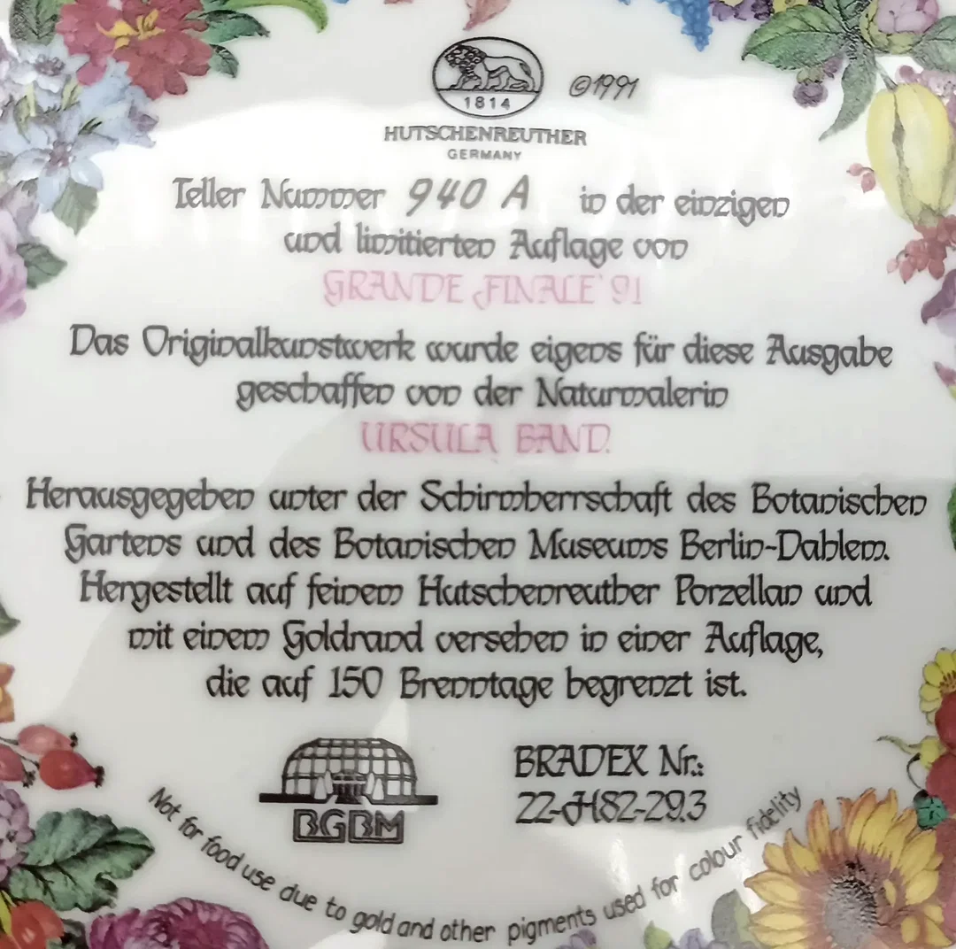 Hutschenreuther Sammelteller - „Grande Finale 1991“ von Ursula Band (Teller 940 A) – Bild 3