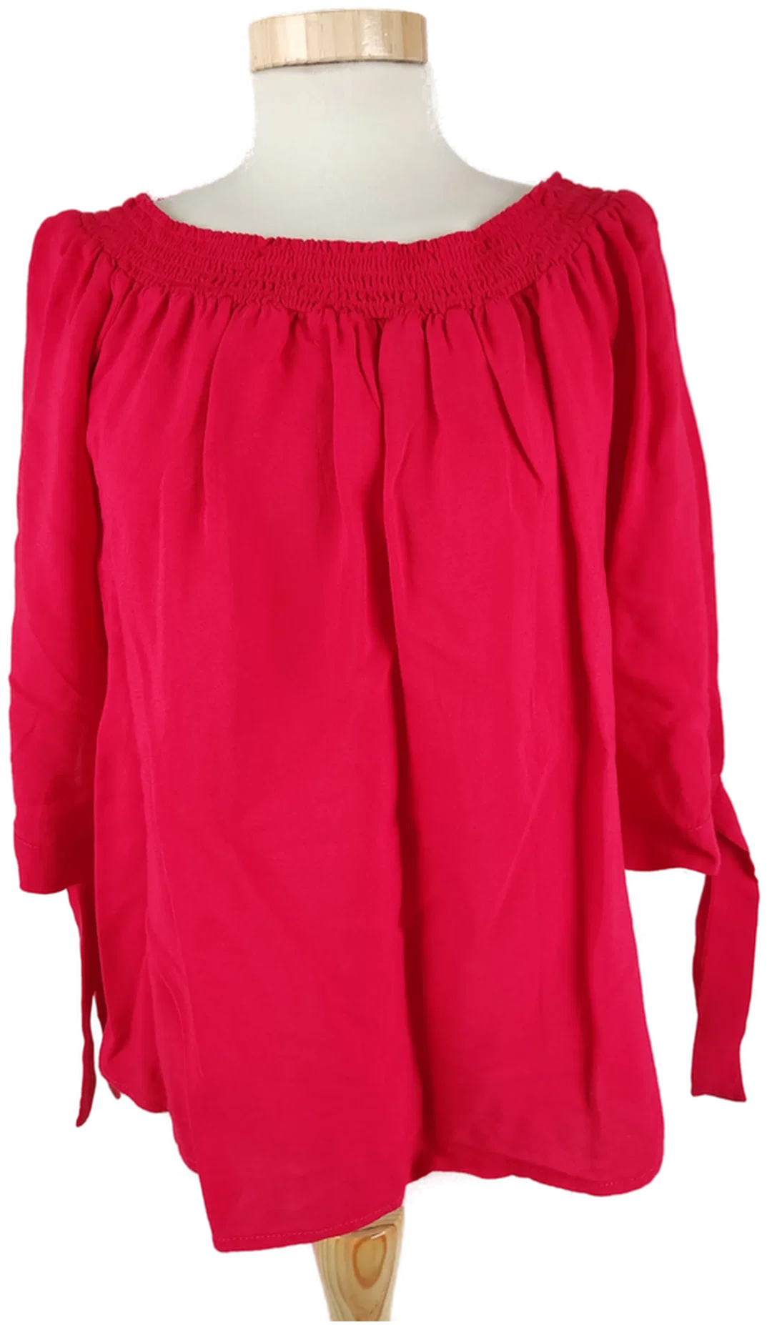 Bluse "Orsay", dreiviertelarm und Gummizugausschnitt, rot, Größe 40 – Bild 2
