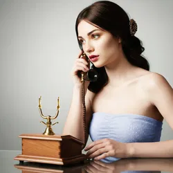 Schrack Telefon im Retro-Holzdesign mit Messing-Akzenten, perfekt als Requisite - Bild 1