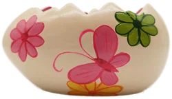 Bunte, bemalte Eierschale - Keramik / 9cm hoch - Bild 2
