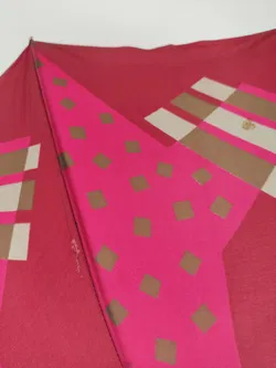 Vintage-Flanierschirm / Sonnenschirm / Damenschirm - weinrot-rosa-grau-braun gemustert - Bild 5