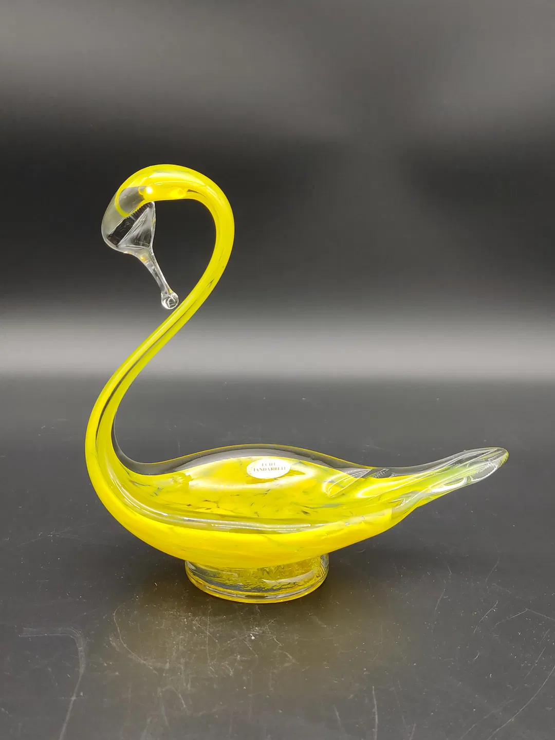 Handgemachte Glasfigur im Murano-Stil / leuchtendes Gelb - Bild 4