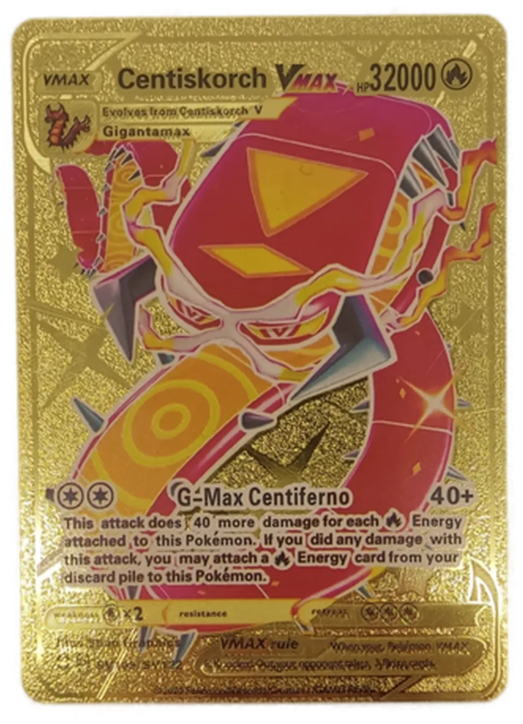 Pokémon Sammelkarte Goldfolie Vmax Centiskorch Vmax - Bild 1