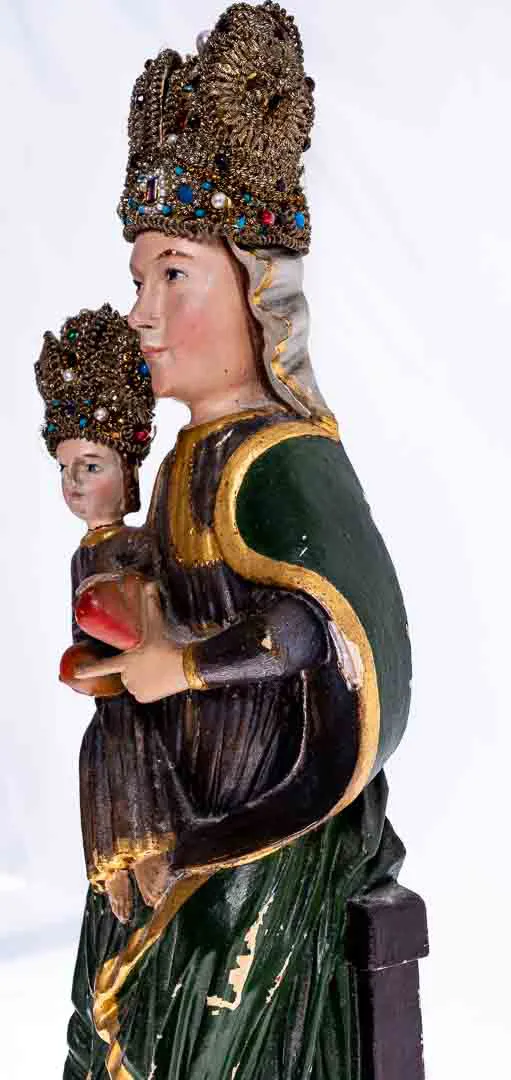 Skulptur Madonna mit Kind aus Holz, 42cm hoch – Bild 5