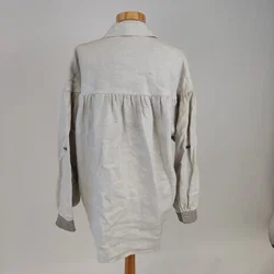 Damentrachtenbluse - Leinen mit hübschen Ledereinsätzen - Gr. 40 - Bild 3