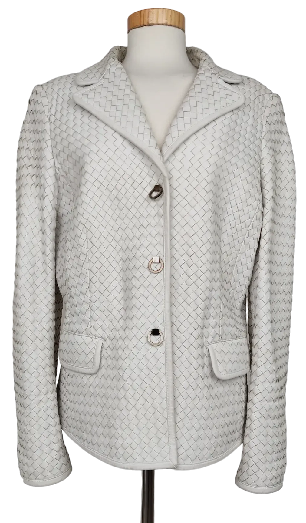 Madeleine Vintage Damen Lederjacke, weiß - Gr. XL  - Bild 1