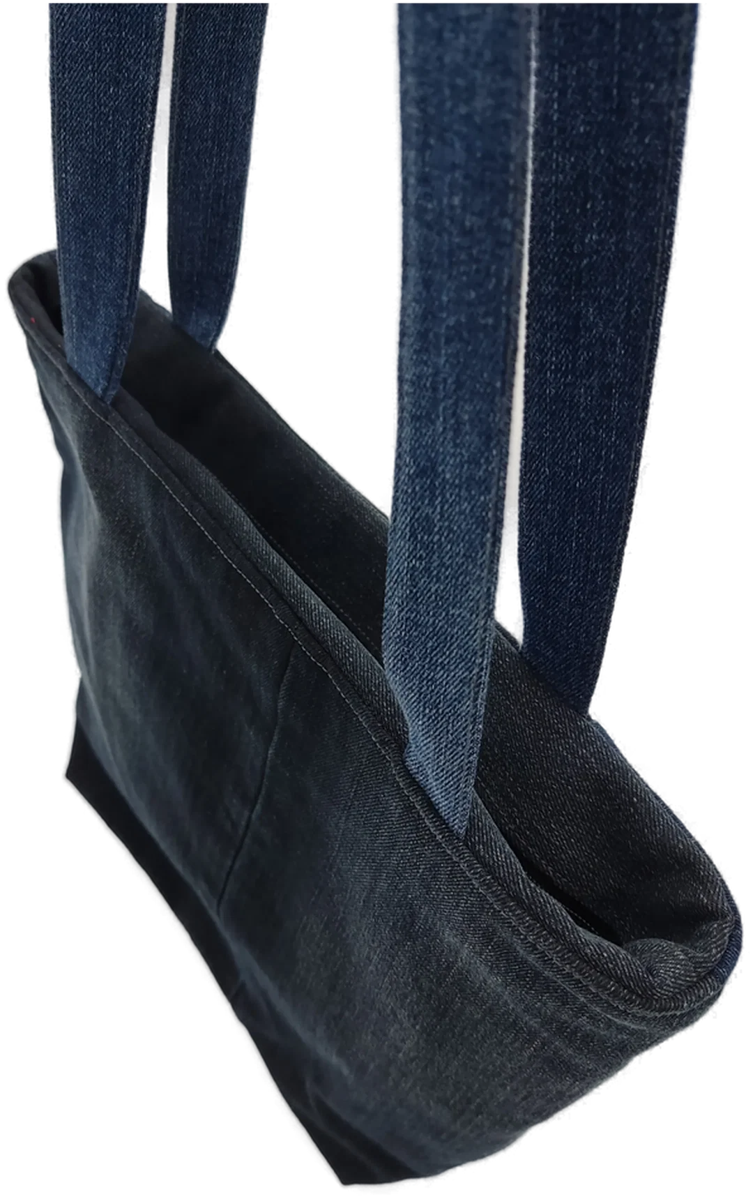 Damen Handtasche blau handgemacht upcycling – Bild 4