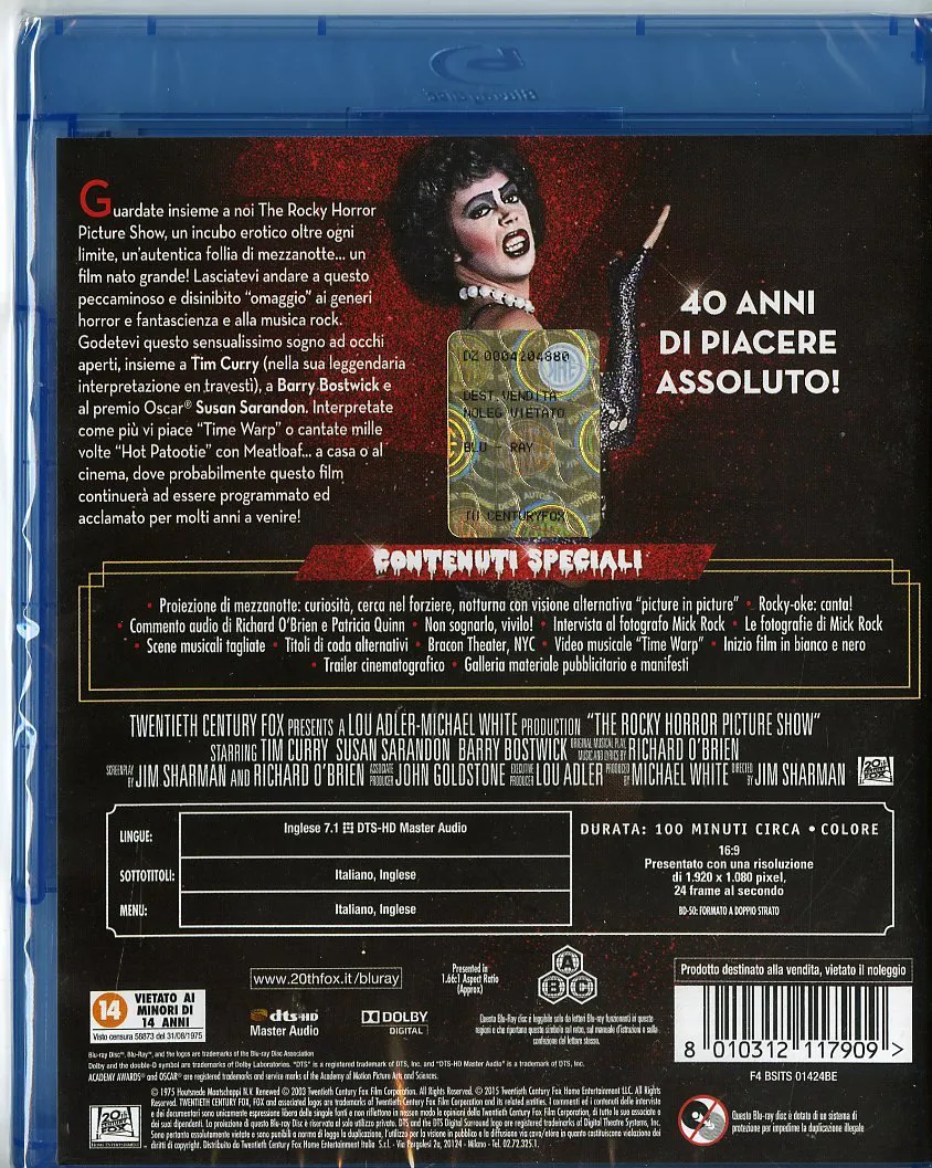 Blu ray"The Rocky Horror Picture Show" – Kultfilm – Musical – FSK 12 – Bild 2