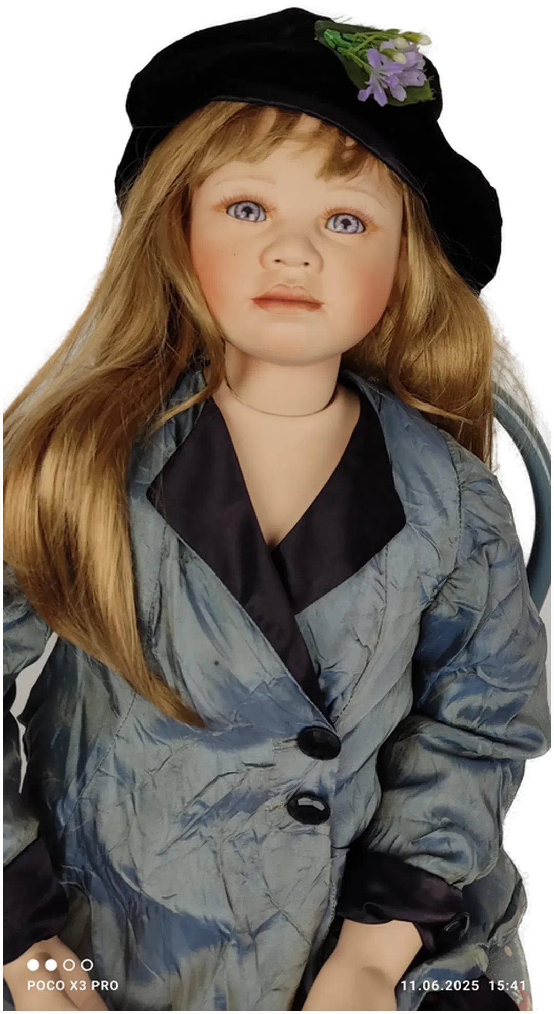 Künstlerpuppe, Christine Orange Porzellanpuppe 