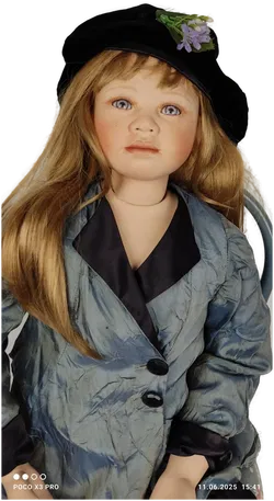 Künstlerpuppe, Christine Orange Porzellanpuppe 