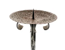 Antik-Schwarzer Kerzenständer aus Gusseisen, handgeschmiedet ca. 75 cm - Bild 4