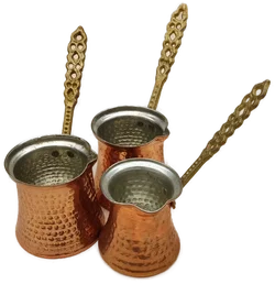 3-teiliges Türkische Kaffeekannen Set aus Kupfer