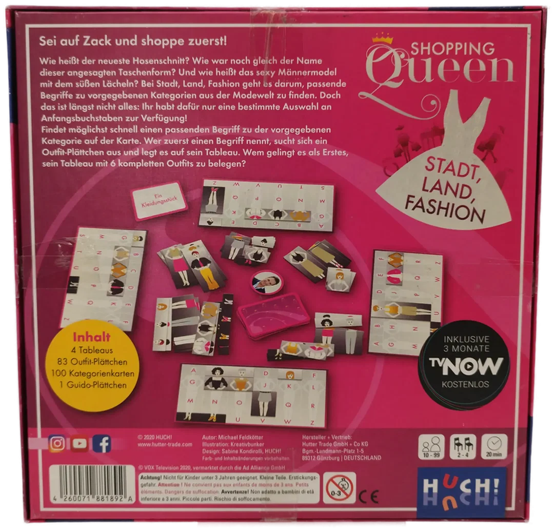 Gesellschaftsspiel Shopping Queen-Stadt, Land, Fashion! (Ab 10) | Fashion-Quiz – Bild 2