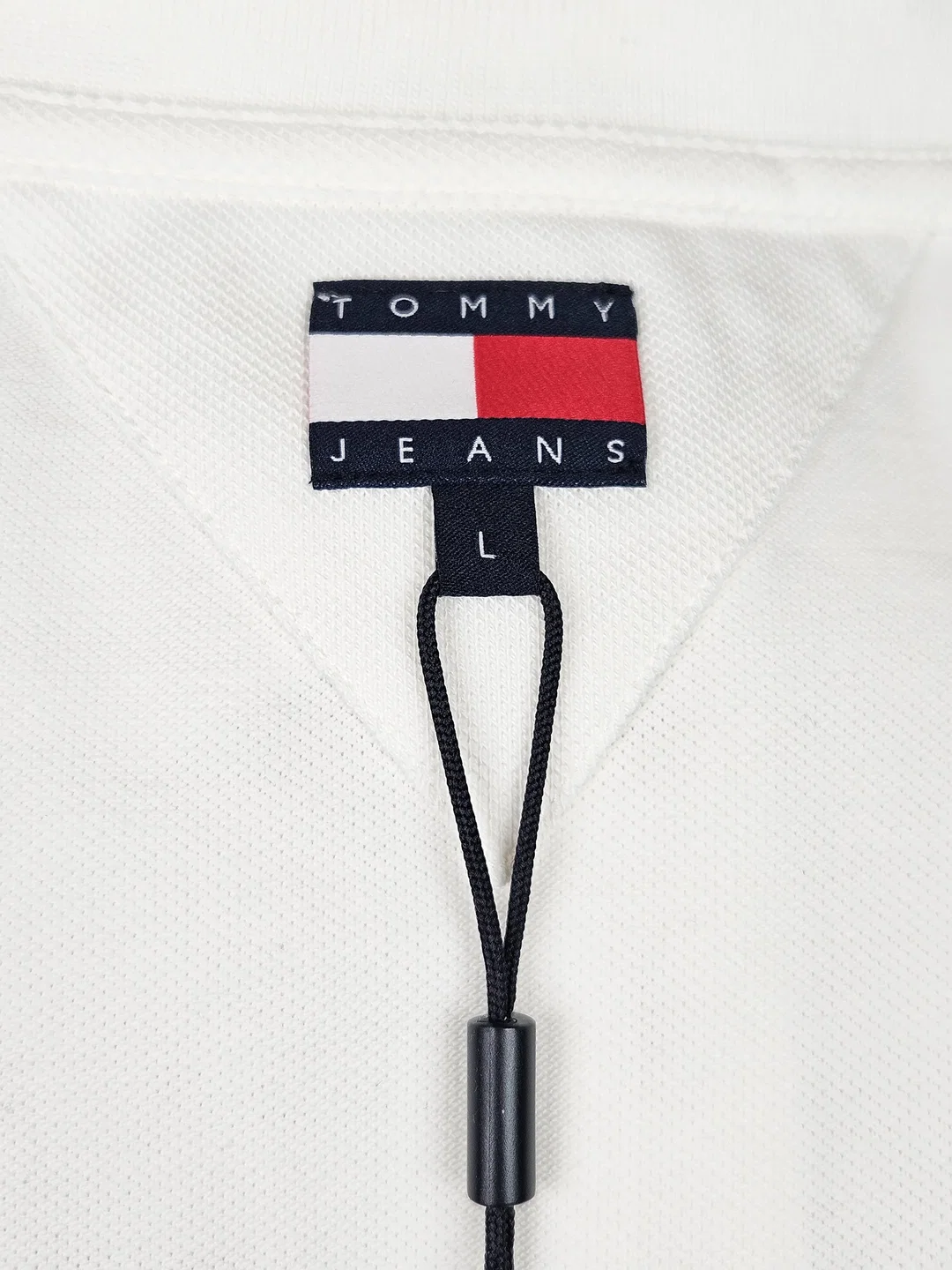 TOMMY JEANS Damen Poloshirt, weiß - Gr. L  – Bild 6