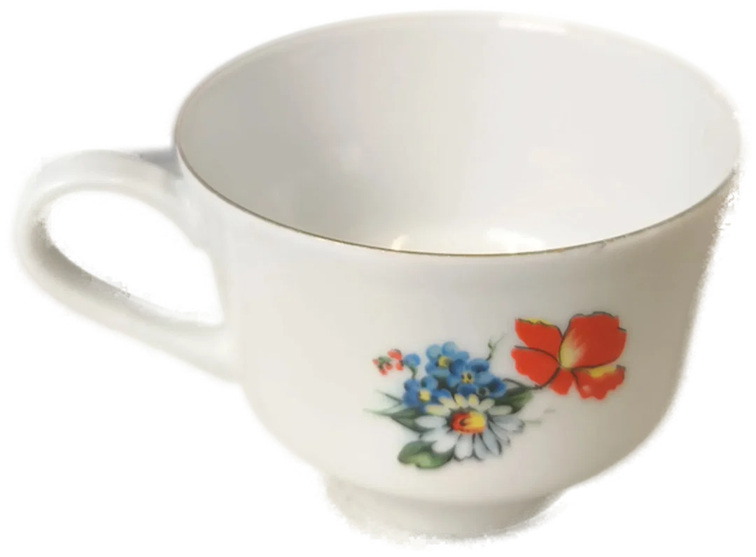 Waldsassen Bavaria, 3 Kaffeetassen, Porzellan mit Goldrand, Vintage – Bild 3