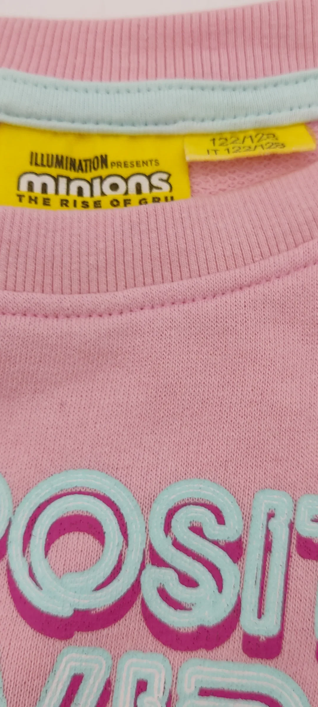 Minions Kinder Sweater rosa Gr. 122/128 – Bild 2