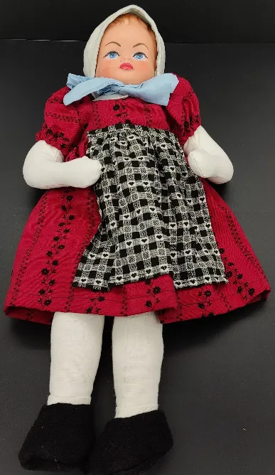 Stoff-Puppe mit Gummikopf Länge ca. 47cm – Bild 2