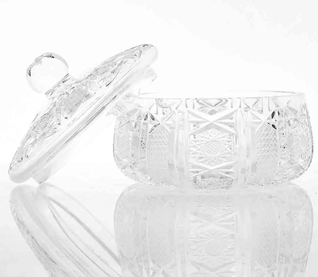 Salzburger Kristallglas Bonboniere Durchmesser ca 15cm – Bild 2
