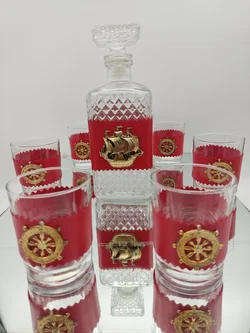 Whiskey Set (Karaffe & 4 Gläsern) aus Italien | Maritimer Charme - Bild 1