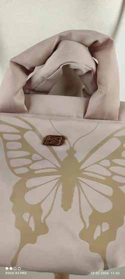 Skechers Schultertasche Kunstleder Beige | Neuwertig - Bild 8
