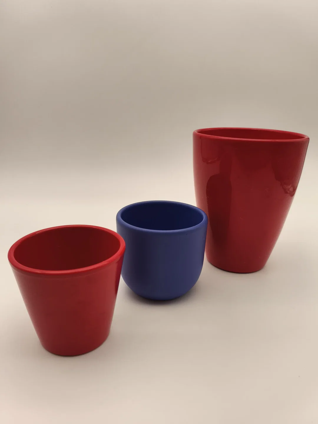 Set Rot/Blau, 3 Übertöpfe Keramik - Bild 4
