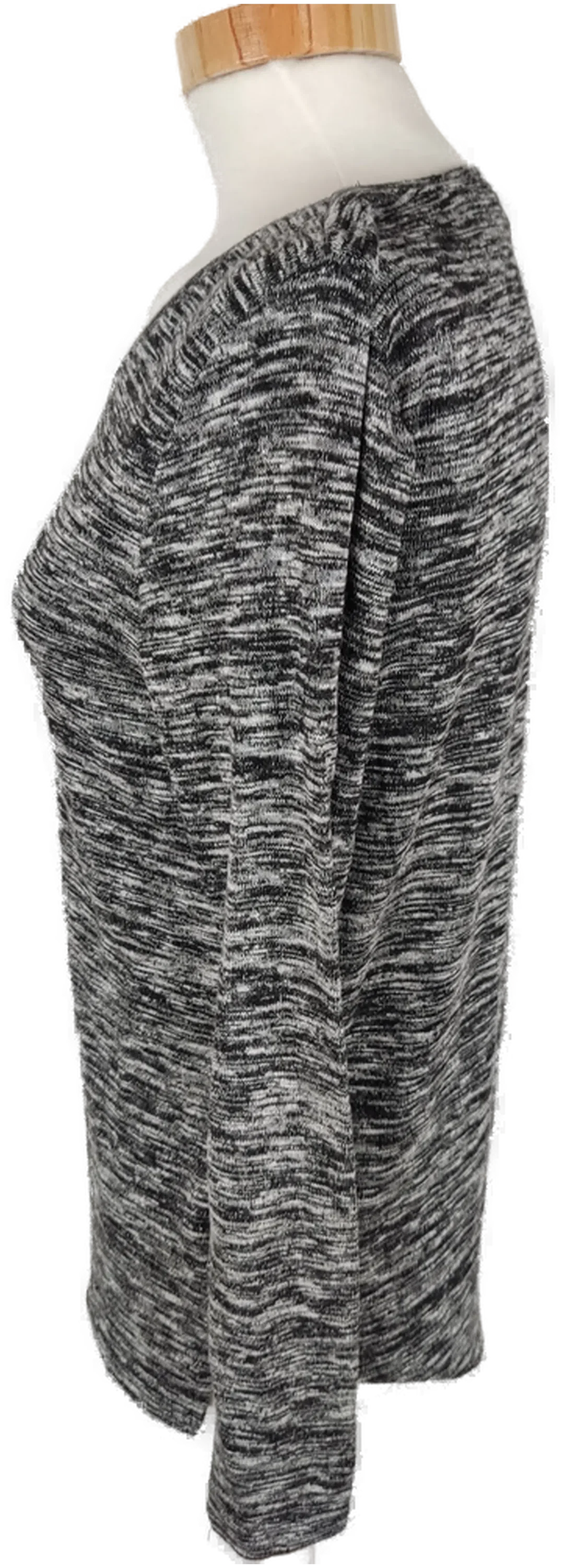 Pullover "Ckh clockhouse"  langarm mit Rundhalsausschnitt, schwarz/weiß meliert, Größe M – Bild 2