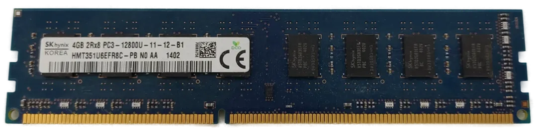 SK Hynix 4GB DDR3 2RX8 PC3-12800U-11-12-B1 Arbeitsspeicher / RAM - Bild 1