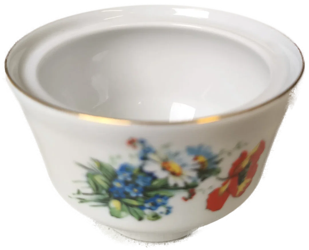 Bareuther Waldsassen, Zuckerdose ohne Deckel, Porzellan mit Goldrand, Ersatzteil, Vintage – Bild 3