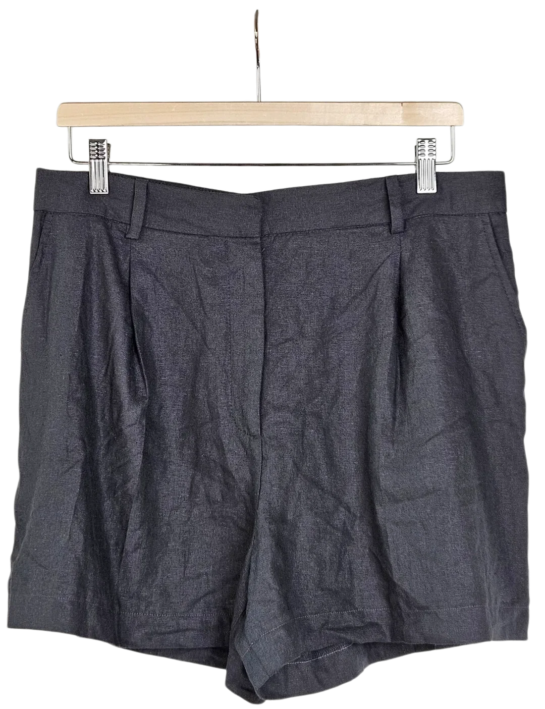 ZARA Damen Leinen-Shorts, grün - Gr. XL - Bild 1