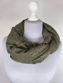 Damenschal Tuch olivgrün und gold - Bild 2