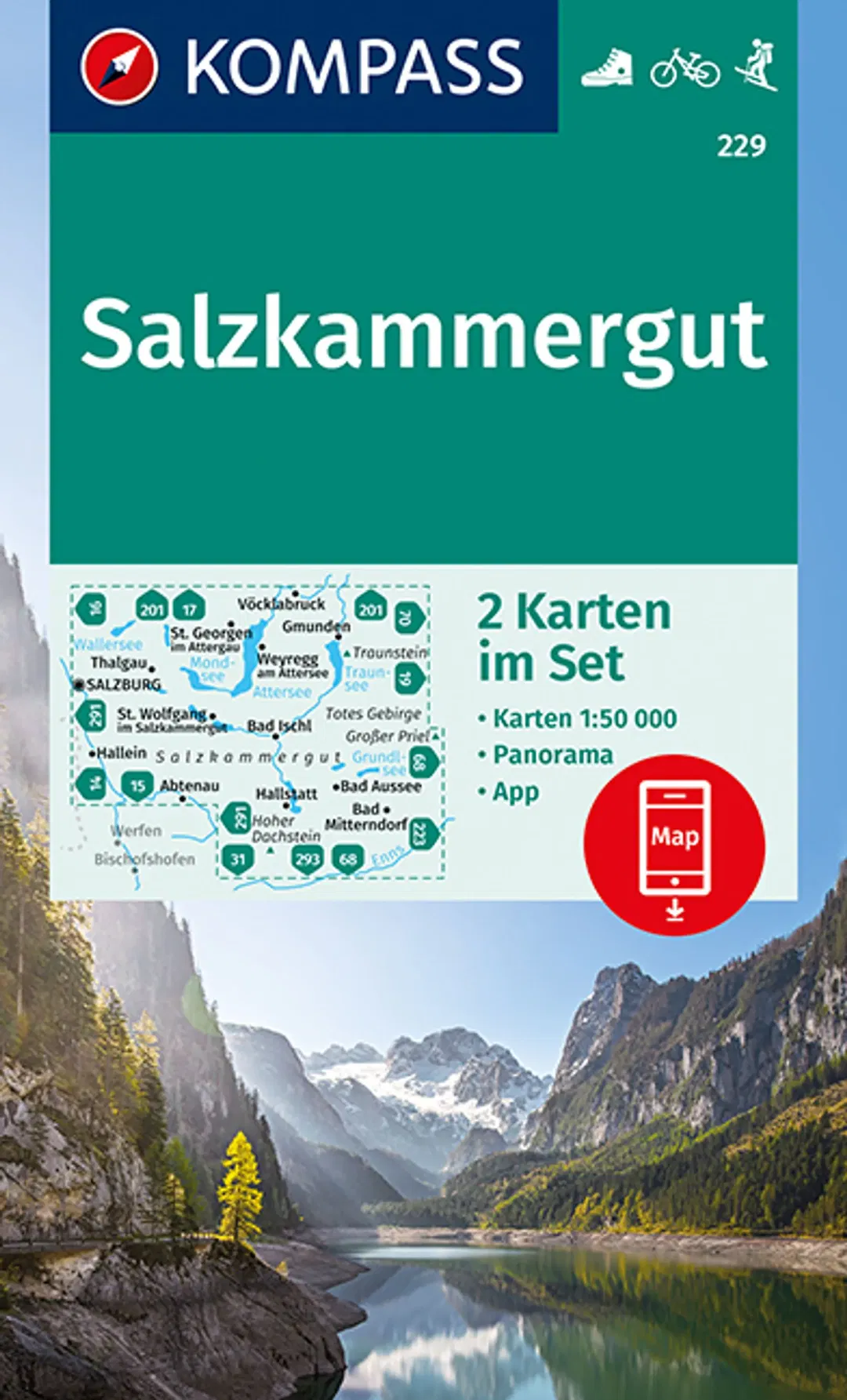 KOMPASS Wanderkarte 229 Salzkammergut - Bild 2