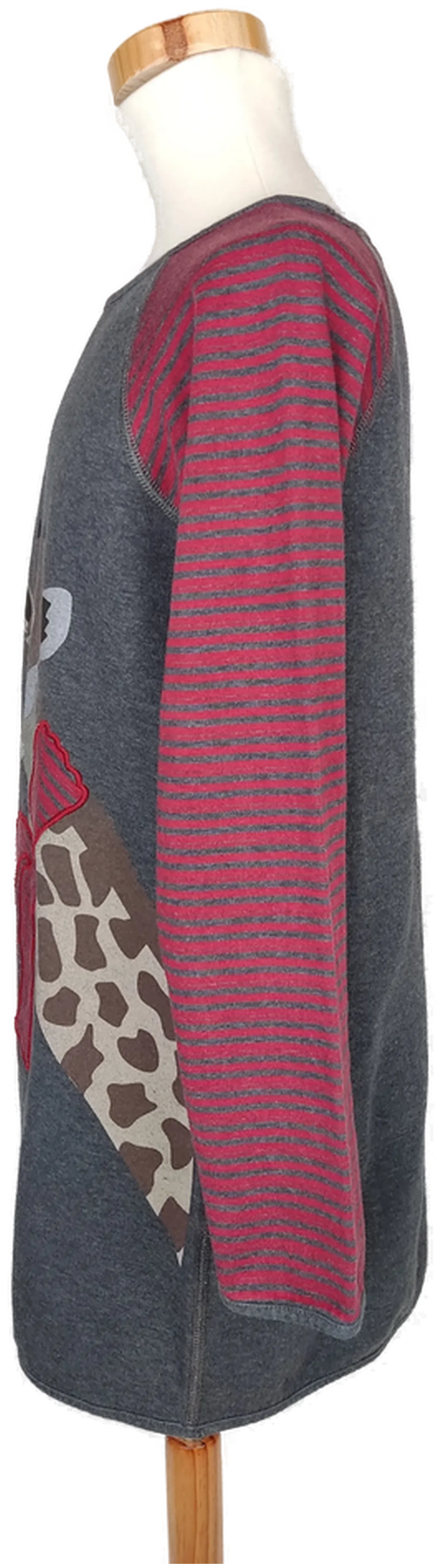 Maas Mädchen Longpulli grau/rot - 152 – Bild 3