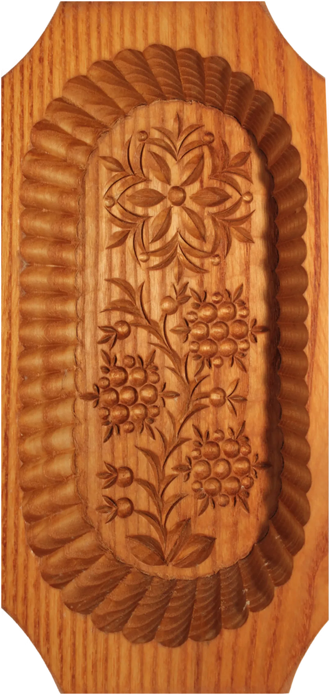 Handgeschnitztes Holzrelief – Florales Motiv, 22 × 11,5 cm, Wanddeko - Bild 4