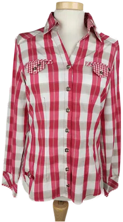  Spieht&Wensky Damen Drachtenbluse rot weiß kariert Gr. 34/XS - Bild 1