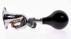 Retro Fahrradhupe / Posthorn aus Metall und Gummi, Höhe 20cm - Bild 2