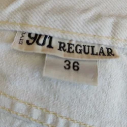 REPLAY Herrenjeans Regular 901 weiß mit Knopfleiste - Gr. W36 - Bild 4