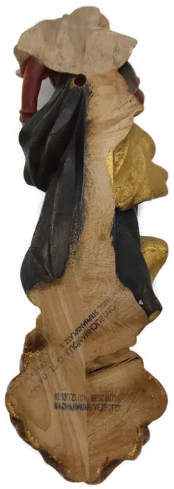 Alte Madonna Skulptur aus Holz zum Aufhängen ca. 30cm - Bild 4